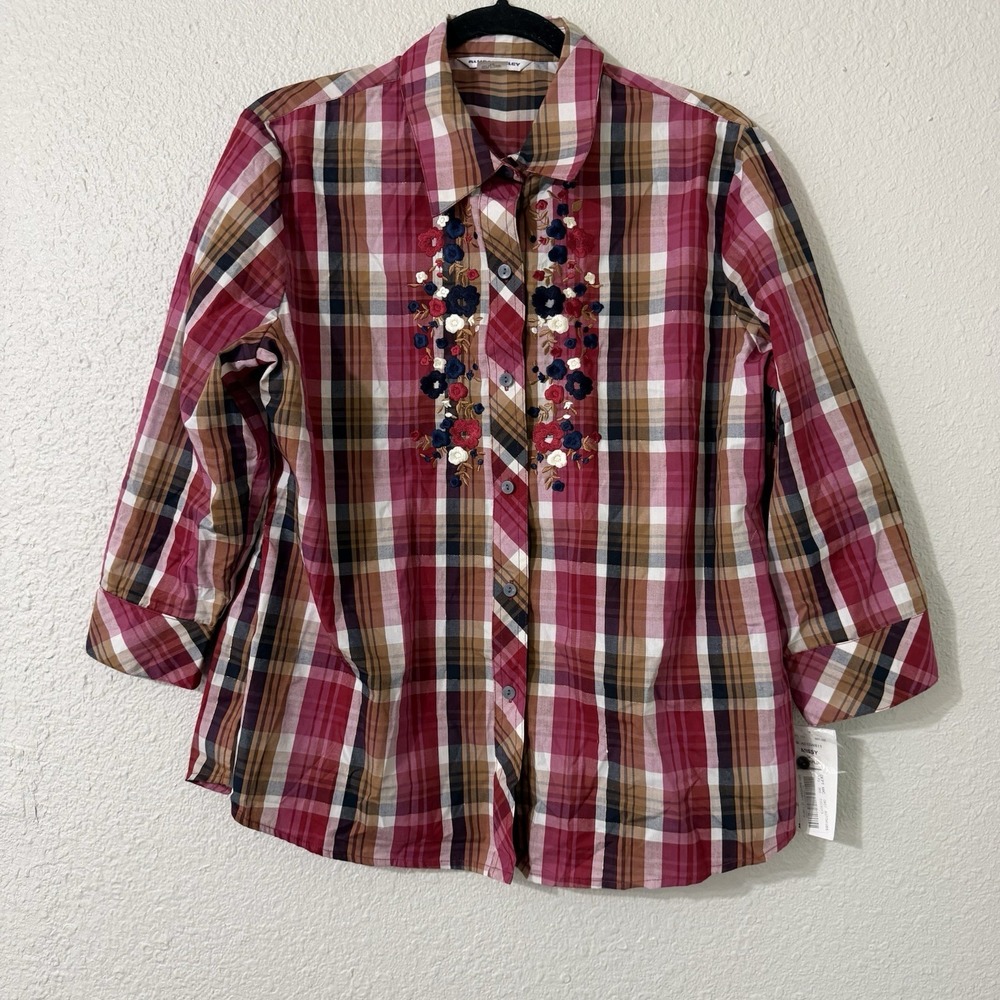 Floral Button Down Womens Sz 12 Allison Daley Casual Summer New